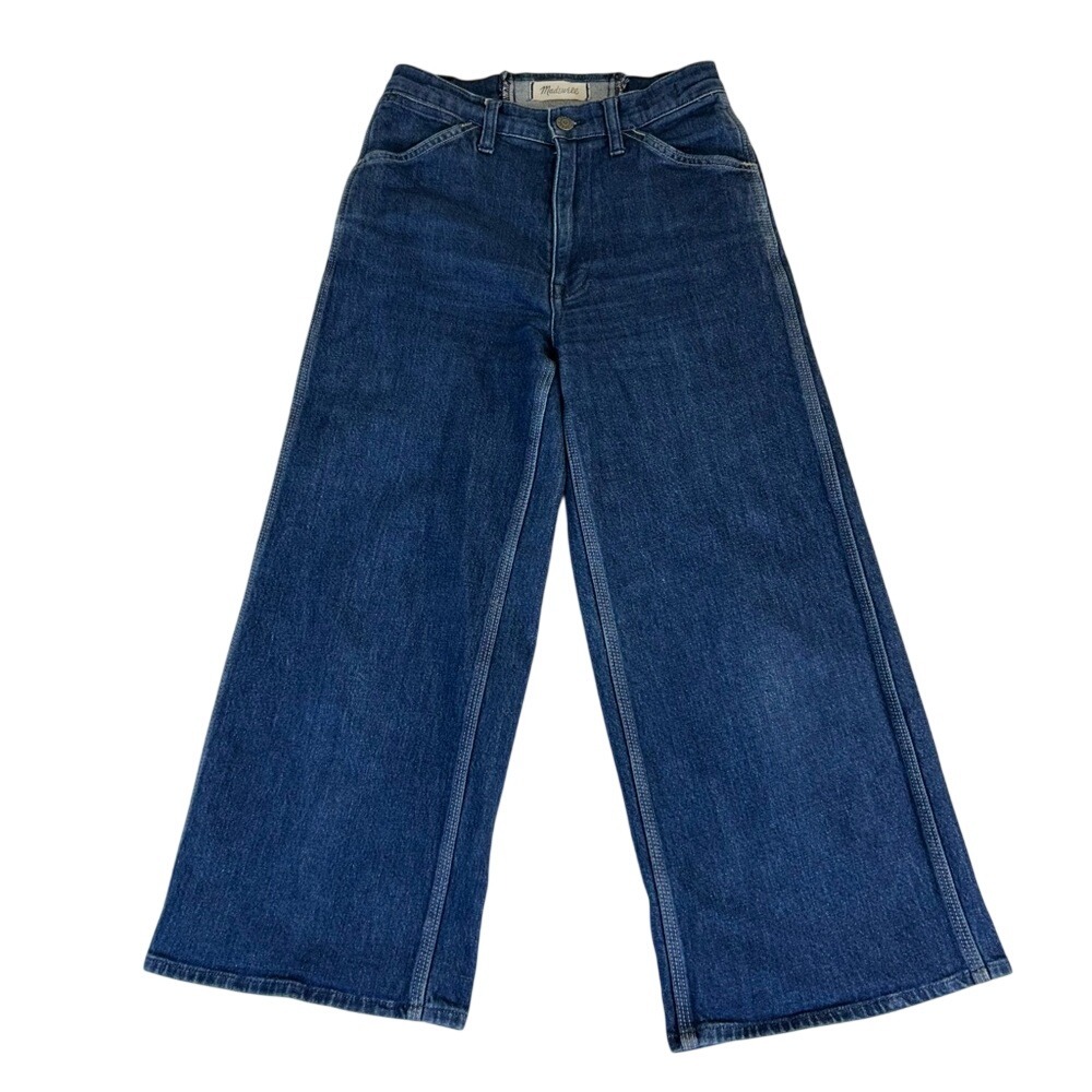 Madewell Wide-Leg Crop Jeans with Lace-Up Corset Back - Size 25 Retro Boho